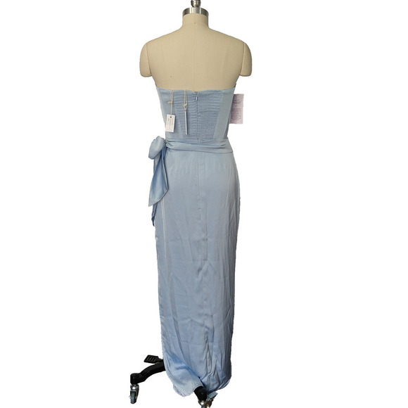 V. Chapman June Corset Wrap Tie Dress Size 4 NWT Kentucky Blue Strapless $415 - Picture 8 of 12